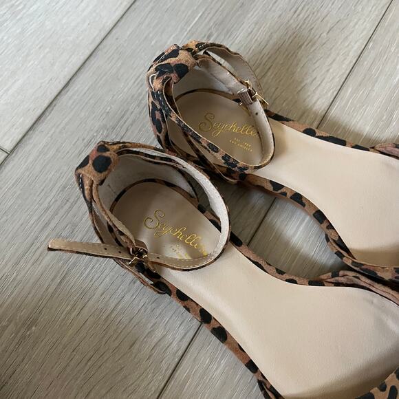 Anthro Seychelles 'Plateau Flats' Women's 7.5 Leopard Print Ankle Wrap Flat - Picture 4 of 10